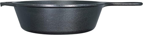 Lodge 3 Quart Pre-Seasoned Cast Iron Deep Skillet - Signature Teardrop Handle & Assist Handle - Use in the Oven, on the Stove or Grill, or Over a Campfire - Use to Sear, Sauté, Bake, Broil, Braise, Fry, or Grill - Black