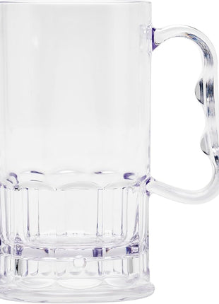 G.E.T. 00082-1-SAN-CL Shatter-Resistant Plastic Beer Mug / Stein, 10 Ounce, BPA Free (Set of 12)