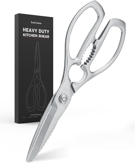 Heavy-Duty Kitchen Scissors Forged from Stainless Steel, Kitchen Shears for Food, Ideal Cooking & Culinary Scissors for Meat, Poultry and Vegetables, Dishwasher Safe, 5-Year Warranty
