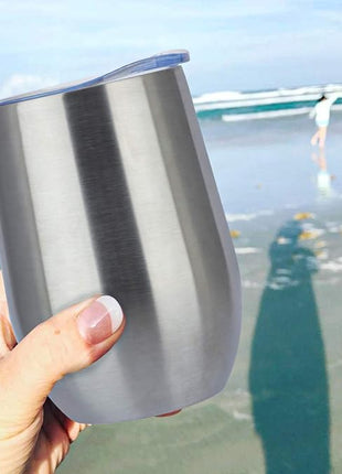 MEWAY 12oz Wine Tumbler 16 Pack Bulk Gifts for Women,Double Wall Vacuum Stainless Steel Travel Mug with Lid,Insulated Stemless Wine Cup Glass for Coffee,Cocktails,Drinks(Sliver,Set of 16)