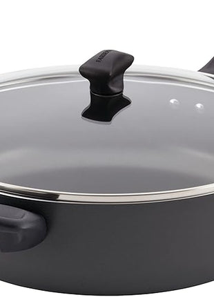 Farberware Dishwasher Safe Nonstick Jumbo Cooker/Saute Pan with Helper Handle - 6 Quart, Black