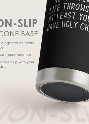 SANDJEST Dad Tumbler Gifts for Dad from Daughter Son - 20oz Stainless Steel Double-walled Insulated No Matter What Ugly Children Travel Mug Christmas, Birthday, Father's Day Gift Set with Lid & Straw