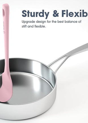 5 Pieces Silicone Spatula Set, Food Grade Rubber Spatula, Upgrade Strong Handle with Ergonomic Grip, Heat Resistant Up to 600°F for Nonstick Cookware, Cooking Candy Series