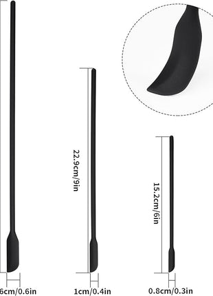 4pcs Mini Silicone Spatula Set, 3 Size Makeup Spatula Small Rubber Spatula for Thin Jar Skinny Openings Bottles, Tiny Scraper for Kitchen and Cosmetic, Multipurpose Scraping Mixing Tools (Black)