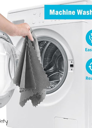 Orighty Grey Microfiber Cleaning Cloth, 100 Pack Highly Absorbent Cleaning Supplies, Lint Free Kitchen Towels Cleaning Rags, Microfiber Towels for Cars, House, Window, 12x12 inch