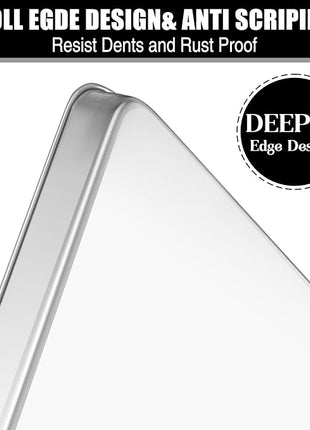 Baking Sheet Cookie Sheet Set of 2, Umite Chef Stainless Steel Baking Pans Tray Professional 12 inch, Non Toxic & Healthy, Mirror Finish & Rust Free, Easy Clean & Dishwasher Safe