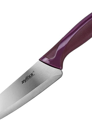 Zyliss Utility Knife with Sheath Cover - Precision Knife for Cutting & Slicing - Paring Knife for Meat, Fruits & Vegetables - Culinary Kitchen Knife - 5.5" Carbon Stainless Steel Blade - Purple