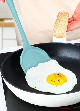 Pack of 2 Silicone Wok Spatula, Non-Stick, Heat Resistant, Easy to Clean and Dishwasher Safe, Seamless Kitchen Utensil for Cooking, Baking, Stir-Fry