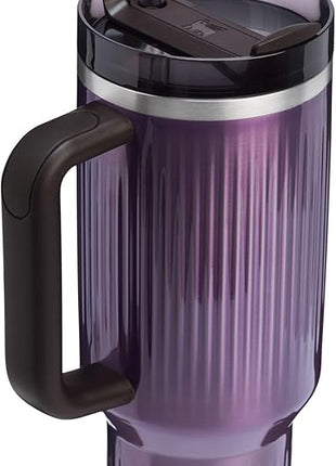 STANLEY Quencher H2.0 Tumbler with Handle and Straw 40 oz | Flowstate 3-Position Lid | Cup Holder Compatible for Travel | Insulated Stainless Steel Cup | BPA-Free | Fluted Wisteria Shine