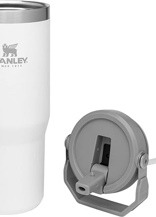 Stanley IceFlow Flip Straw Tumbler with Handle 30 oz | Twist On Lid and Flip Up Straw | Leak Resistant Water Bottle | Insulated Stainless Steel |BPA-Free | Polar