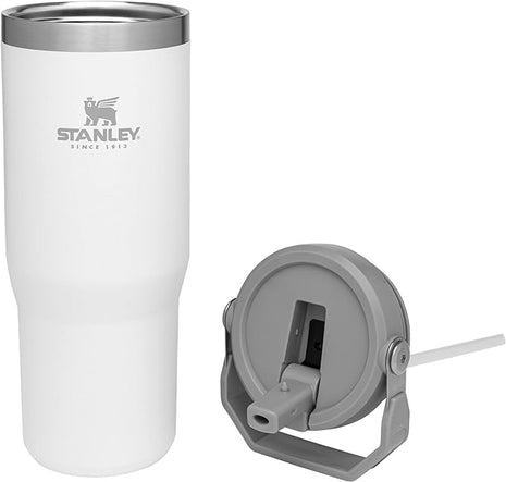 Stanley IceFlow Flip Straw Tumbler with Handle 30 oz | Twist On Lid and Flip Up Straw | Leak Resistant Water Bottle | Insulated Stainless Steel |BPA-Free | Polar