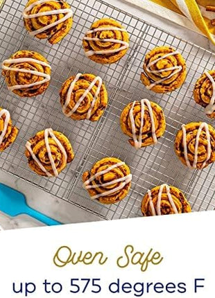 Ultra Cuisine Aluminum Baking Sheet with Stainless Steel Cooling Rack Set -Half Sheet Size Pan 13 x 18 inch, Durable Rimmed Sides, Easy Clean, Commercial Quality for Cooking and Roasting