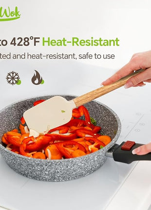 Silicone Spatula Set, Food Grade Rubber Spatula-4 Piece Nonstick Rubber Spatulas, Spoonula, Jar Scraper for Cooking, Baking, Mixing, Frosting - Heat Resistant Up to 600°F (Spatulas-Off White)