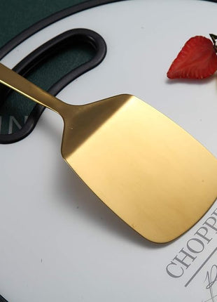 Berglander Gold Spatulas, Solid Turner Titanium Gold Plating, Barbecue Metal Spatulas Turner For Cooking, Kitchen, Dishwasher Safe, Easy to Clean