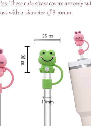 14S Straw Cover for Stanley Cup, Silicone Straw Topper for Stanley Cup 30&40oz with Tumblers, 10mm 0.4in Lid Accessories (Reusable)