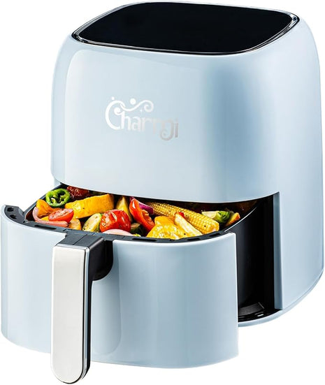 Charmi 5QT Air Fryer – Beautiful Retro Design, Stylish Countertop Look, Nonstick & PFAS-Free, Safe Auto Shutoff, Digital Touchscreen, 8 Cooking Presets (Pastel Blue)