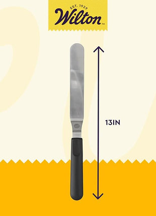 Wilton 13 Inch Angled Frosting Spatula, Stainless Steel With an Ergonomic Handle