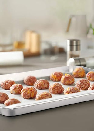 TeamFar Baking Sheet, 20’’×14’’×1’’, Cookie Sheet Half Sheet Baking Pans Stainless Steel, Non Toxic & Healthy, Heavy Duty & Thick Gauge, Mirror Finish & Dishwasher Safe - 2 Piece