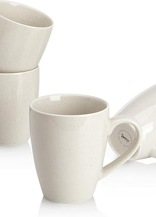 Sweese Porcelain Coffee Mugs - 16 Ounce (Top to the Rim) for Coffee, Tea, Cocoa, Set of 4, Dove Grey