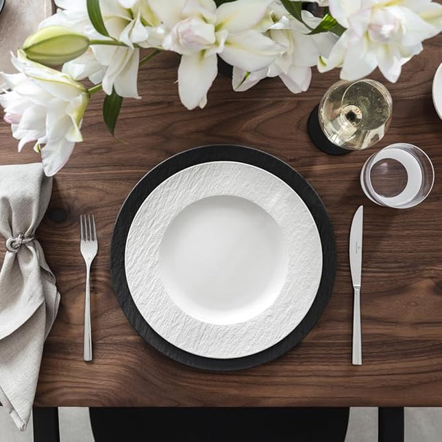Villeroy & Boch Manufacture Rock Blanc Dinner Plate, 10.5 in, Premium Porcelain, White