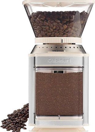 Cuisinart Coffee Grinder, Electric One-Touch Automatic Burr Coffee Grinder with 18-Position Grind Selector, Cup Size Selector for 4 – 18 Cups, Cream Stainless Steel