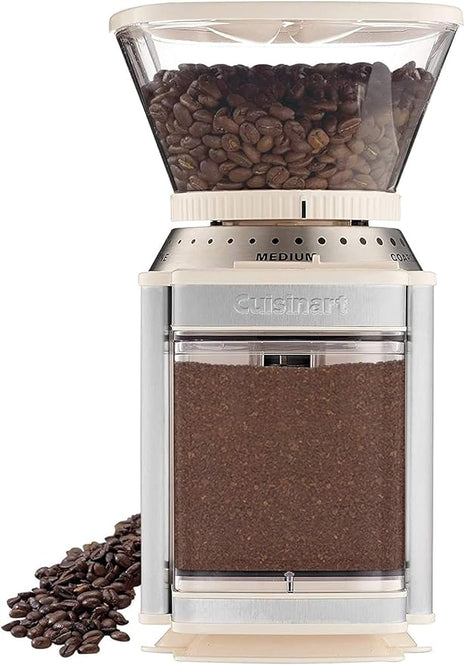Cuisinart Coffee Grinder, Electric One-Touch Automatic Burr Coffee Grinder with 18-Position Grind Selector, Cup Size Selector for 4 – 18 Cups, Cream Stainless Steel