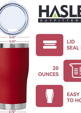 HASLE OUTFITTERS 20 oz Tumbler Bulk, Stainless Steel Tumblers with Lid, Vacuum Insulated Tumbler, Double Wall Powder Coated Cup, coffee mugs, Wine Red, 1 Pack