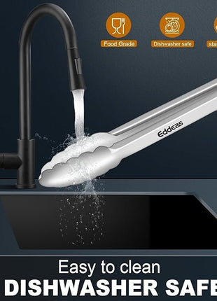 Grill Tongs, 600 Degrees Heat Resistant 17 Inch Extra Long BBQ Tongs, All Metal Kitchen tongs, Heavy Duty Stainless Steel Locking Tongs for Cooking, Grilling, Barbecue/BBQ, Buffet, 2 Pack