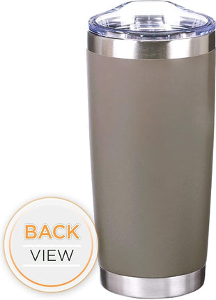 Christian Art Gifts Stainless Steel Double-Wall Vacuum Insulated Travel Mug 18 oz Gray Tumbler with Retractable Lid for Women and Men Bible Verse - Trust in the Lord - Proverbs 3:5