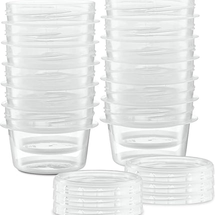 (4 Ounce 20 Pack) Clear Twist cap Containers With Clear Screw on Lids Twist Top Food Storage Freezer Containers