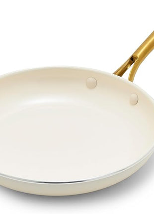 GreenPan Swift 10" Ceramic Nonstick Frying Pan Skillet, PFAS & PFOA-Free Healthy Cooking, Gold Stainless Steel Handle, Versatile Cooking Essentials, Dishwasher & Oven Safe, Cream