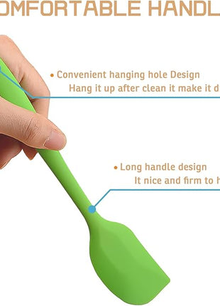 Silicone Spatula 11 inch and 8.3 inch Heat Resistant Rubber Spatulas Cooking Utensil Set Non-Stick Flexible Rubber Baking Spatulas for Cake/Cream/Pastry/Butter/Batter Mixing/Cooking