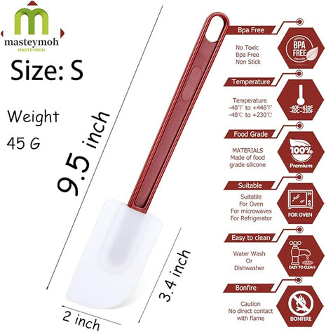 Flexible Rubber Spatulas 5PCS, Silicone Spatula Set, Soft Rubber Spatula Scraper 9.5 Inches, Commercial Spatula, Silicone Rubber Spatula Set Resistant to 500℉ (5 Scrapers 9.5")