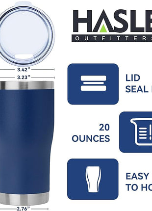 HASLE OUTFITTERS 20 oz Tumbler Bulk, Stainless Steel Tumblers with Lid, Vacuum Insulated Tumbler, Double Wall Powder Coated Cup, coffee mugs, Navy Blue, 12 Pack