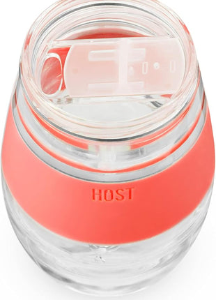 Host Wine Freeze Replacement Lids for Tumblers - Set of 2, Sliding Tab Closure, Travel Cup Lid for Wine Freeze Cooling Cup, Clear