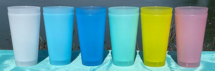 Reusable 32-ounce Drinking Cups - Unbreakable Large Plastic Tumblers set of 12, BPA Free Dishwasher Safe in 6 Assorted Colors for Indoor Outdoor Use