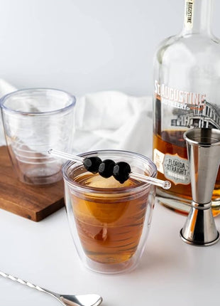 Tervis Clear & Colorful Tabletop 12oz Made in USA Double Walled Insulated Tumbler Travel Cup Keeps Drinks Cold & Hot, 12oz - 4pk, Clear