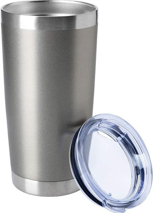 HASLE OUTFITTERS 20oz Tumblers Bulk Stainless Steel Cup with Lid Double Wall Vacuum Insulated Coffee Mug for Cold & Hot Drinks 1 Pack, Grey