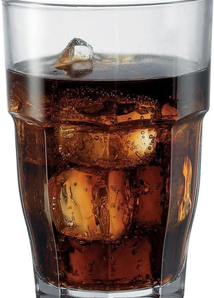 Bormioli Rocco Rock Bar 16.25 oz. Cooler Stackable Tempered Beverage Glasses for Cold Drinks, Water, and Cocktails, Set of 6, Clear