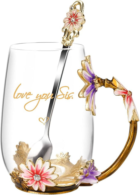 Sisters Gifts from Sister for Women Elegant Tea Cup Unique Christmas Birthday Gifts for Sister,Little,Big,in Law