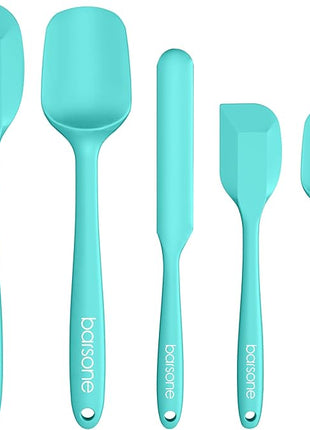 Barsone 5-Piece Silicone Spatula Set - Heat Resistant 446°F Food Grade BPA Free, Nonstick Cookware Safe Dishwasher Safe Kitchen Tools for Baking, Cooking, Stirring, Multicolor.