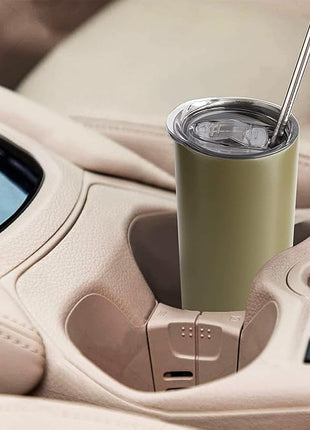 6 Pack Stainless Steel Skinny Tumbler, 20 OZ Double-Insulated Water Tumbler Cup with 6 Straw and 3 Brush, Vacuum Travel Mug Gift for Hot Cold Drinks with Cleaning(White)