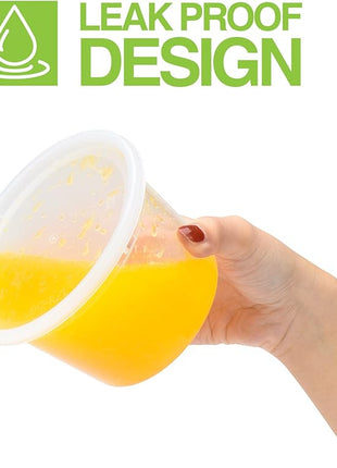 Glotoch 48 Pack (Mixed) 8 oz, 16 oz. and 32 oz. Plastic Food and Drink Storage Containers Set with Lids - Microwave, Freezer & Dishwasher Safe Eco-Friendly, BPA-Free, Reusable & Stackable