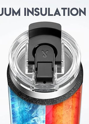 Meoky 40oz Tumbler with Handle, Stainless Steel Travel Mug with 2-in-1 Straw and Sip Lid, Vacuum Insulated Coffee Mug, 100% Leak Proof, Keeps Cold for 34 Hours or Hot for 10 Hours (Night)