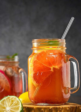 [24 PCS] Extra Long 10.4 inch Value Pack Reusable Stainless Steel Straws Combinations, Tomorotec Metal Straw Sets with Cleaning Brushes, 12 Straight 12 Bent For Tumblers Beverage Drinks Cocktail