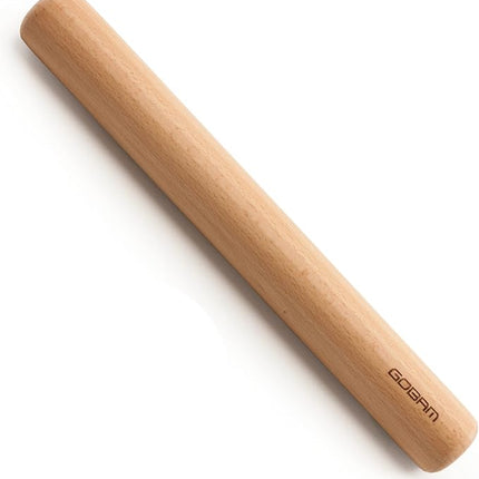 GOBAM Wood Rolling Pin, Medium - Dough Roller for Pasta, Cookies, Pie, Pizza, Chapati, Fondant, Rolling Pins for Baking, Bread Making Tools and Supplies - 13 x 1.38 Inches
