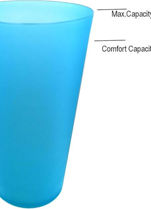 Reusable Plastic Cups 32 oz - Large Cups Dishwasher Safe - BPA Free Plastic Tumblers Drinking Glasses set of 12 - Unbreakable Big Cup for Kitchen Party Camping Outdoor