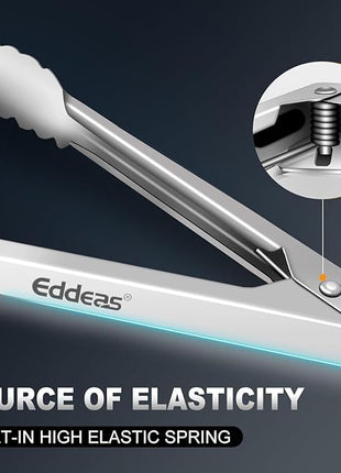 Grill Tongs, Heat Resistant 600 Degrees 17 & 12 Inch Extra Long BBQ Tongs, All Metal Kitchen tongs, Stainless Steel Locking tong for Cooking, Grilling, Barbecue/BBQ, Buffet, Set of 2