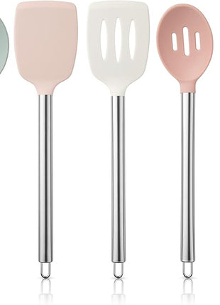 COOK WITH COLOR Silicone Cooking Utensils, Kitchen Utensil Set, Easy to Clean Silicone Kitchen Utensils, Cooking Utensils for Nonstick Cookware, Kitchen Gadgets Set, 5 Pieces, Mint