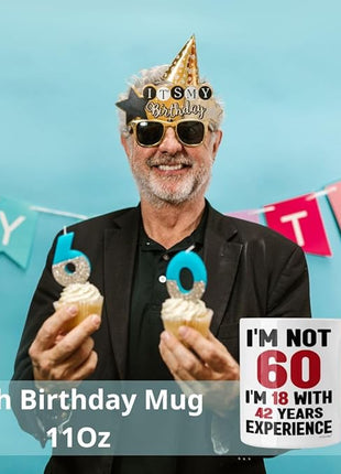 Vivulla68 60th Birthday Coffee Mug - Fabulous 1965 Gifts for Women and Men, Funny Gag Present for Mom, Sister, Sixty Year Old Party Cup, Drinking Mugs for Lady Turning 60 Year of Fabulous